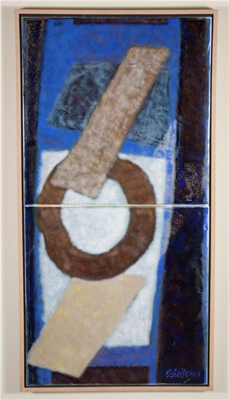 Jerry Schiedeman | Forms on White and Blue, (1983) | MutualArt