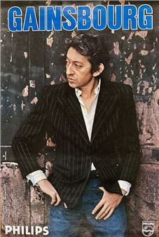 SERGE GAINSBOURG: An original poster announcing the artist's performances in 1975. Photo Jean d'Hugues. Format 40x60 cm. - Jean d'Hugues
