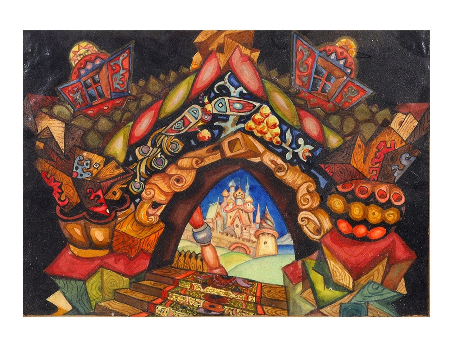 Sergei Sudeikin | A RUSSIAN GOUACHE STAGE DESIGN PAINTING (1925 ...