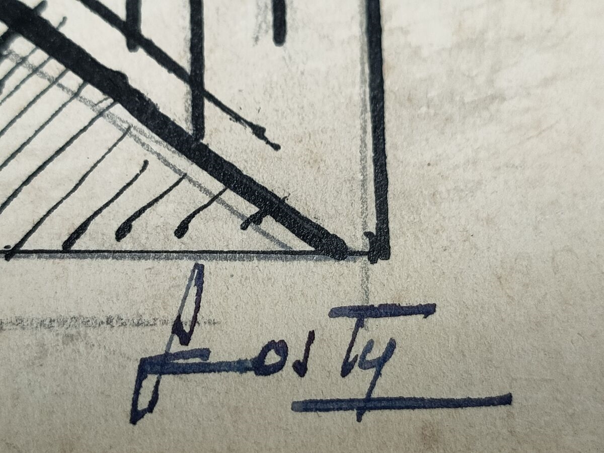 Artwork by Oswaldo Ferreira Mirand, Scène de rue Art Déco, Made of Watercolor and gouache