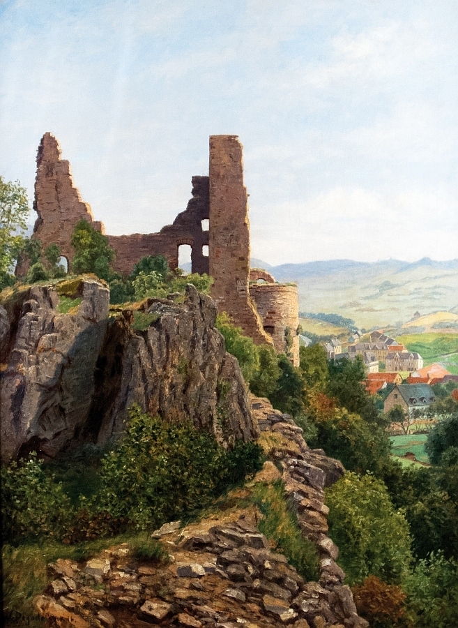 Artwork by Wilhelm Degode, Die Löwenburg bei Gerolstein, Made of Oil on canvas