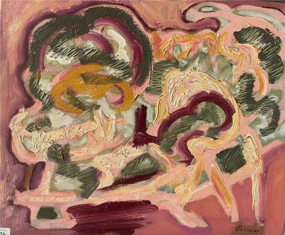 Gilbert PELISSIER (Born 1924) Five compositions Mixed media Signed