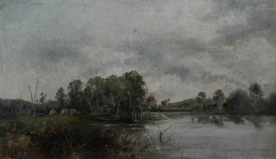 Artwork by Karl Ben, Paysages à la rivière, Made of d’huiles sur toile