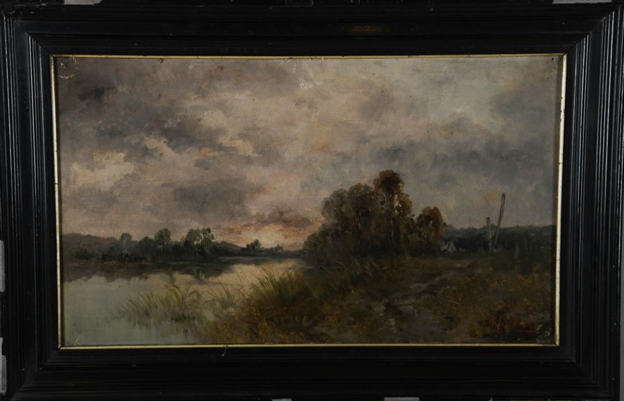 Artwork by Karl Ben, Paysages à la rivière, Made of d’huiles sur toile