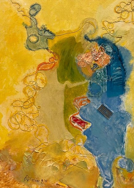 Artwork by Gilbert Pélissier, Gilbert PELISSIER (Born 1924) 3 Compositions Mixed media Signed, Made of mixed media