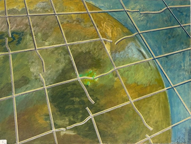 Artwork by Gilbert Pélissier, 1924) 5 Geometric compositions Mixed media Signed, Made of mixed media