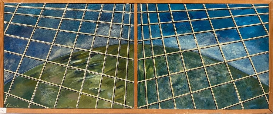 Artwork by Gilbert Pélissier, 1924) 5 Geometric compositions Mixed media Signed, Made of mixed media