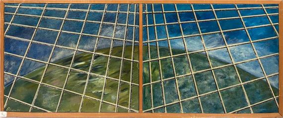 1924) 5 Geometric compositions Mixed media Signed by Gilbert Pélissier