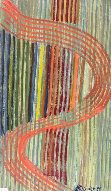 Artwork by Gilbert Pélissier, Gilbert PELISSIER (Born 1924) 8 Compositions Acrylics on wood, Made of wood