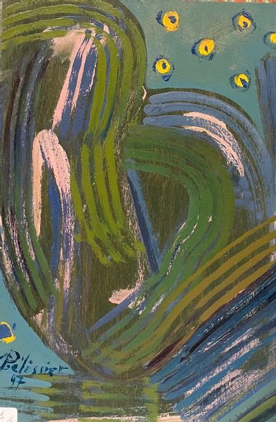 Artwork by Gilbert Pélissier, Gilbert PELISSIER (Born 1924) 8 Compositions Acrylics on wood, Made of wood