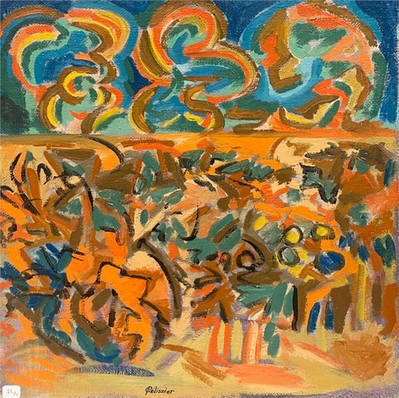 Gilbert PELISSIER (Born 1924) Four compositions Mixed media Signed by Gilbert Pélissier, Dated 1960
