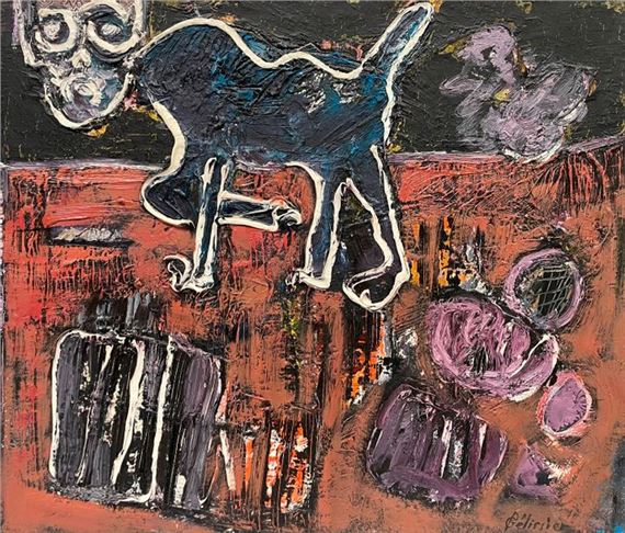 Gilbert PELISSIER (Born 1924) 5 Compositions Mixed media Signed by Gilbert Pélissier, Dated 1986