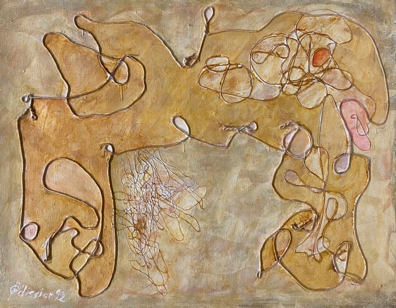 Artwork by Gilbert Pélissier, Gilbert PELISSIER (Born 1924) 4 Compositions Mixed media Signed, Made of mixed media