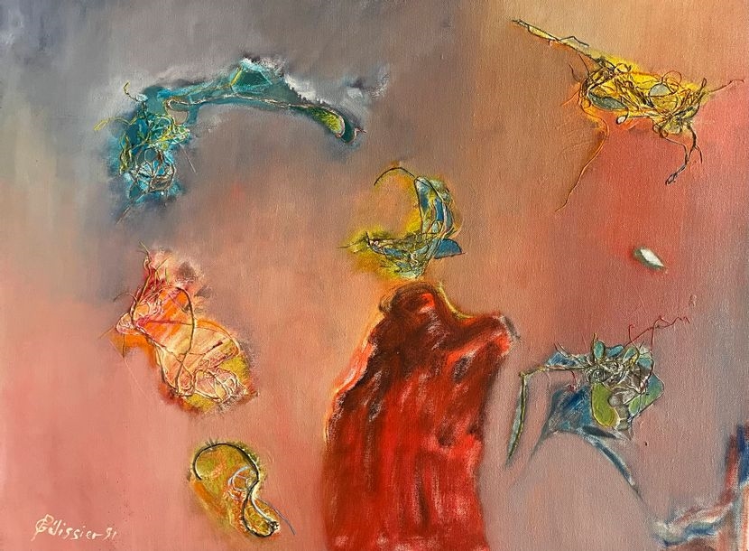 Artwork by Gilbert Pélissier, Gilbert PELISSIER (Born 1924) 4 Compositions Mixed media Signed, Made of mixed media