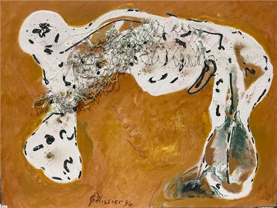 Gilbert PELISSIER (Born 1924) Two compositions, mixed media and collage