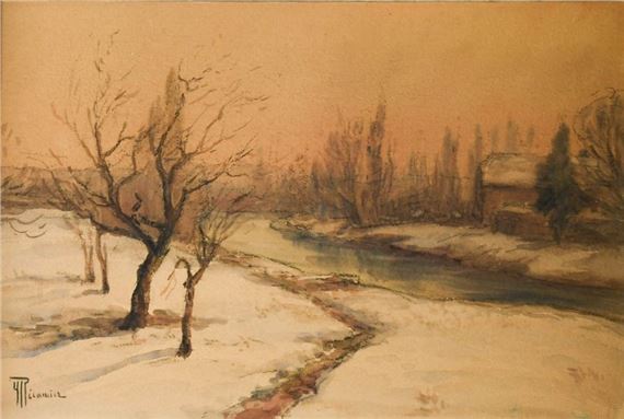 Rivière sous la neige by Yvonne Récamier