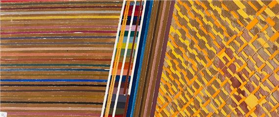 Gilbert PELISSIER (Born 1924) Four geometric compositions Mixed media on canvas by Gilbert Pélissier, Dated 1970