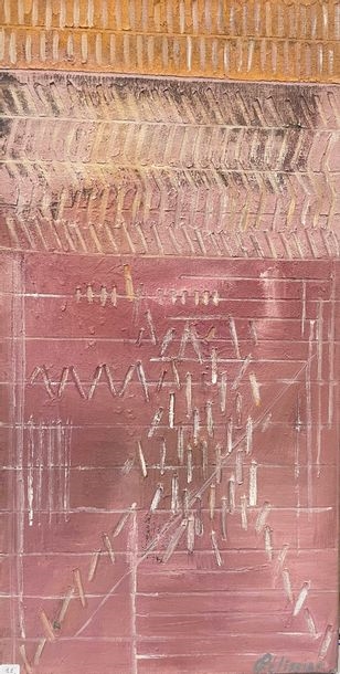 Artwork by Gilbert Pélissier, Gilbert PELISSIER (Born 1924) Four geometric compositions Mixed media on canvas, Made of mixed media on canvas