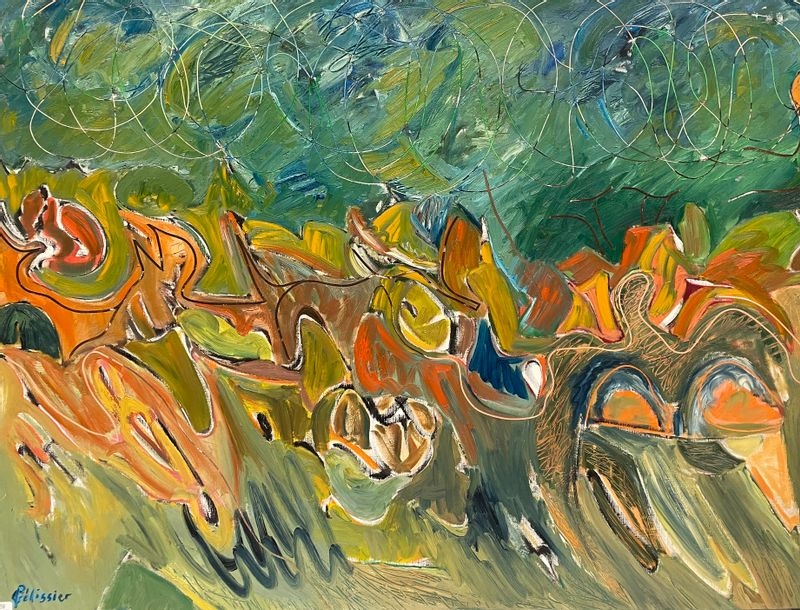 Artwork by Gilbert Pélissier, Gilbert PELISSIER (Born 1924) Three compositions Mixed media, Made of mixed media