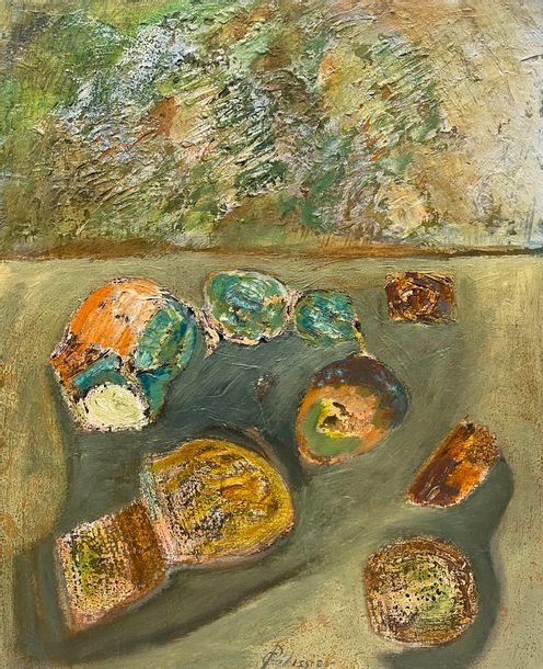 Artwork by Gilbert Pélissier, Gilbert PELISSIER (Born 1924) Seven circular compositions Mixed media, Made of mixed media