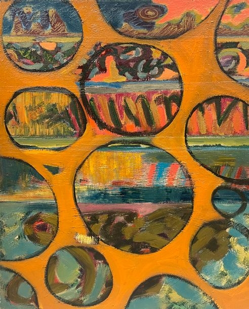 Artwork by Gilbert Pélissier, Gilbert PELISSIER (Born 1924) Seven circular compositions Mixed media, Made of mixed media