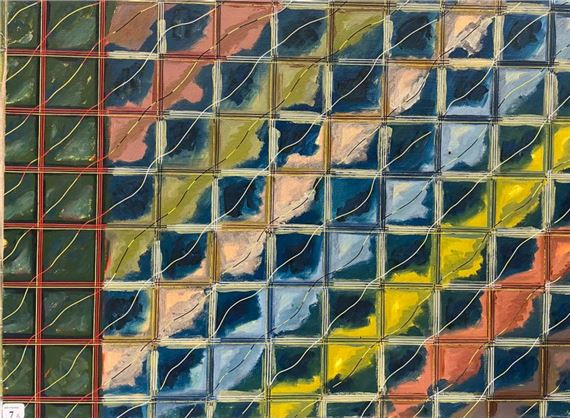 1924) Four geometric compositions Mixed media and collage