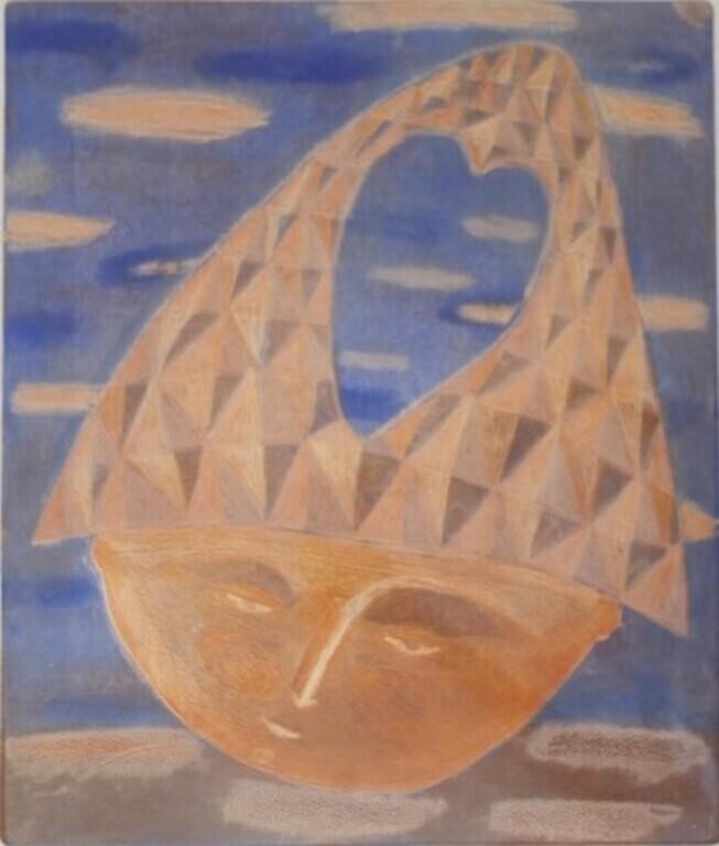 Artwork by Dianne Fogwell, The Boy with his Head in the Clouds, Made of coloured etching