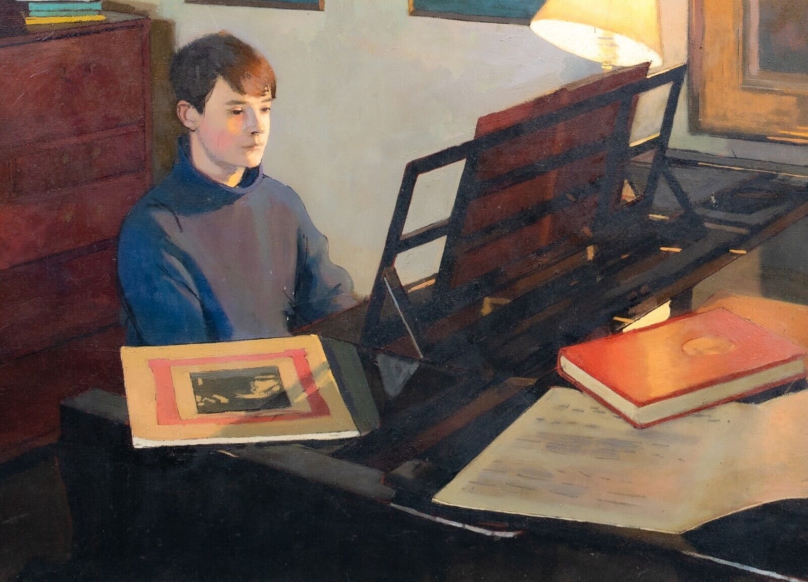Edward Hall | PORTRAIT OF MATTHEW AT THE PIANO (20th Century) | MutualArt