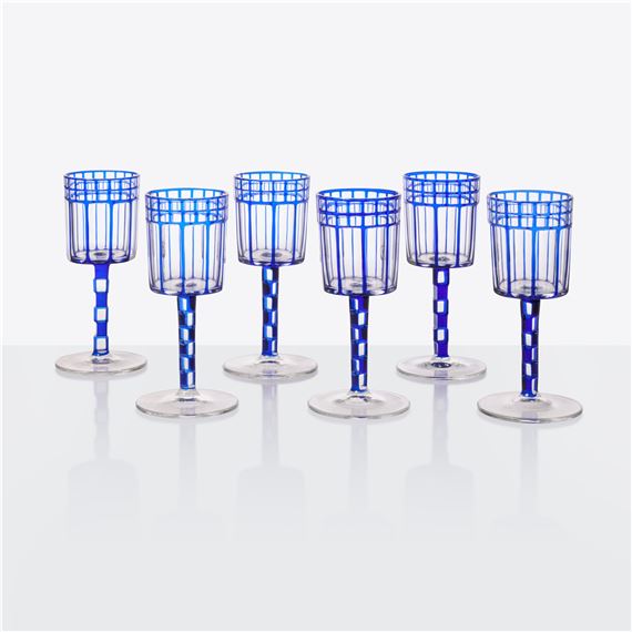 Set of Six Wine Glasses by Otto Prutscher, circa 1907