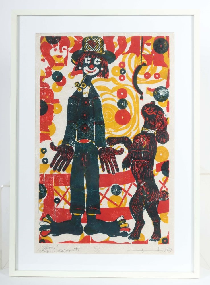 Artwork by Hans Hahn-Seebruck, best aus: "Mutter mit Kind", "Zirkus", "Clown" und "Die Lauscher", variierende Darstellungen, je sign.