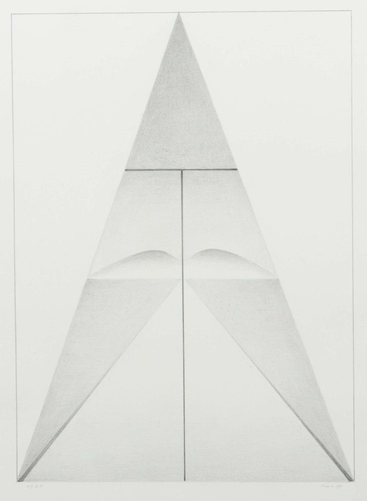 "Ohne Titel", abstrakte Komposition eines Dreiecks, unten rechts sign. - Fritz Ruoff