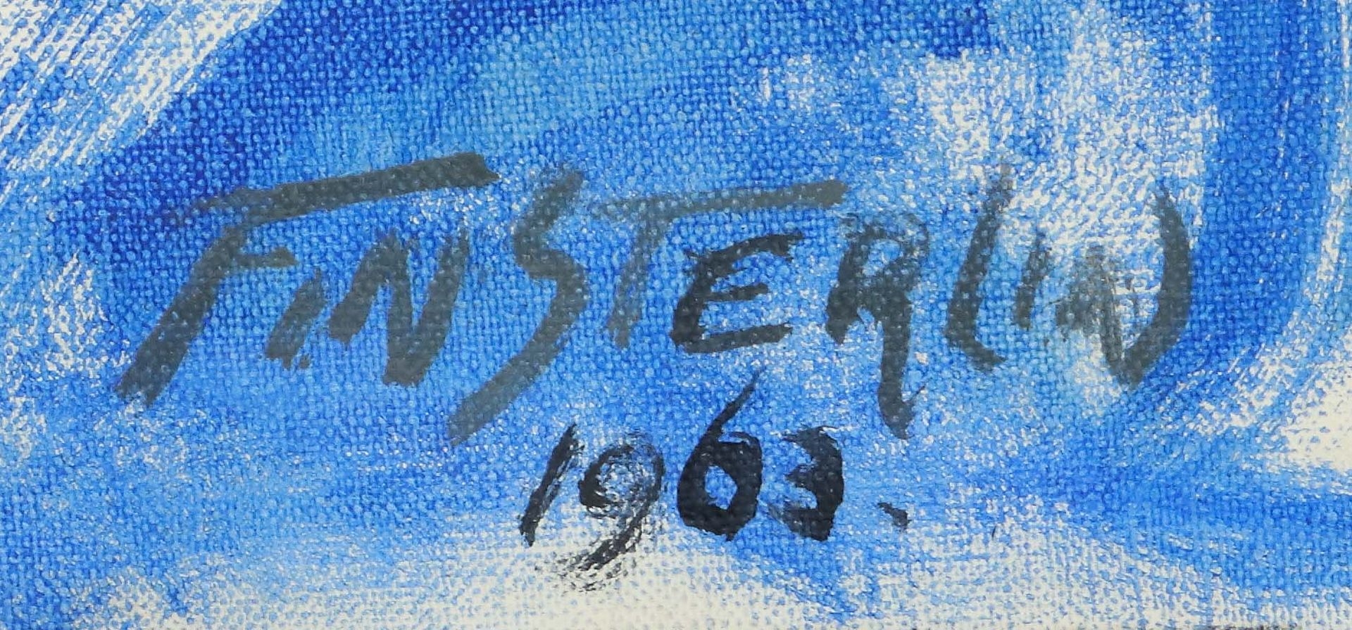 Hermann Finsterlin | Selbstbildnis, Profildarstellung im Barett, unten ...