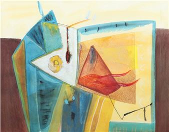 , ist eine deutsche Künstlerin, "Ohne Titel", abstraktes Gemälde, unten rechts monogr. - Margarete Luchting-paysan