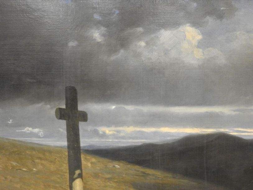 Artwork by Alexandre-Marie Guillemin, Brittany - The funeral procession, Made of oil on canvas