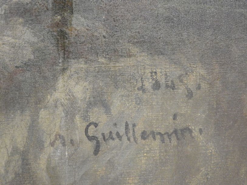 Artwork by Alexandre-Marie Guillemin, Brittany - The funeral procession, Made of oil on canvas