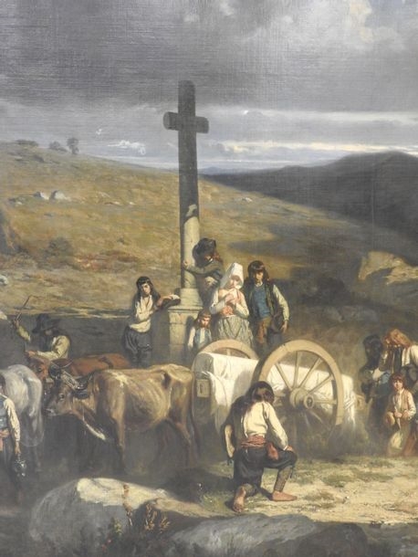 Artwork by Alexandre-Marie Guillemin, Brittany - The funeral procession, Made of oil on canvas