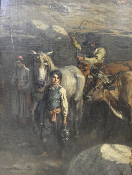 Artwork by Alexandre-Marie Guillemin, Brittany - The funeral procession, Made of oil on canvas