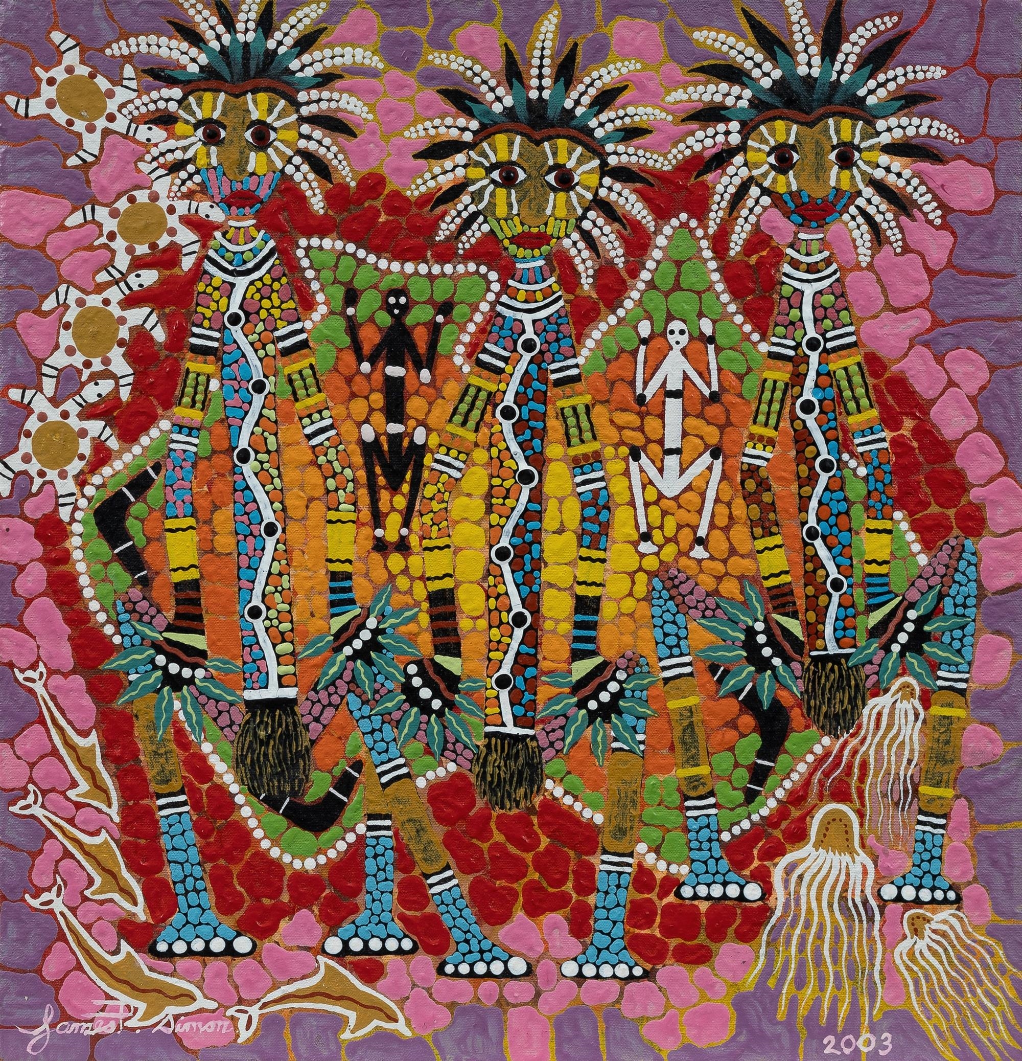 Artwork by James P. Simon, Three Brothers, Made of Acrylic on Canvas