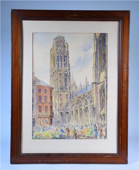 Marché aux fleurs à la Cathédrale de Rouen by C. Normand