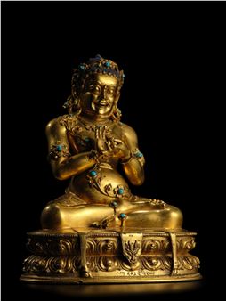 STATUETTE DE VIRUPA EN ALLIAGE DE CUIVRE DORÉ - Sonam Gyaltsen