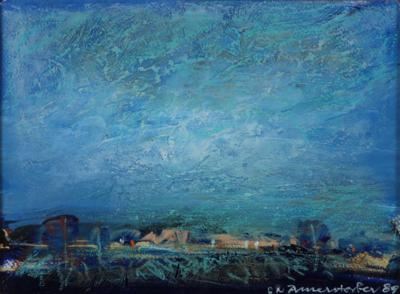 Nachthimmel über weiter Landschaft by Siegfried Amerstorfer, (19)89