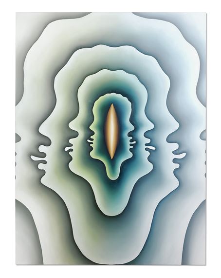 Lick Lick in Blue, Green and Yellow by Loie Hollowell, Painted in 2015