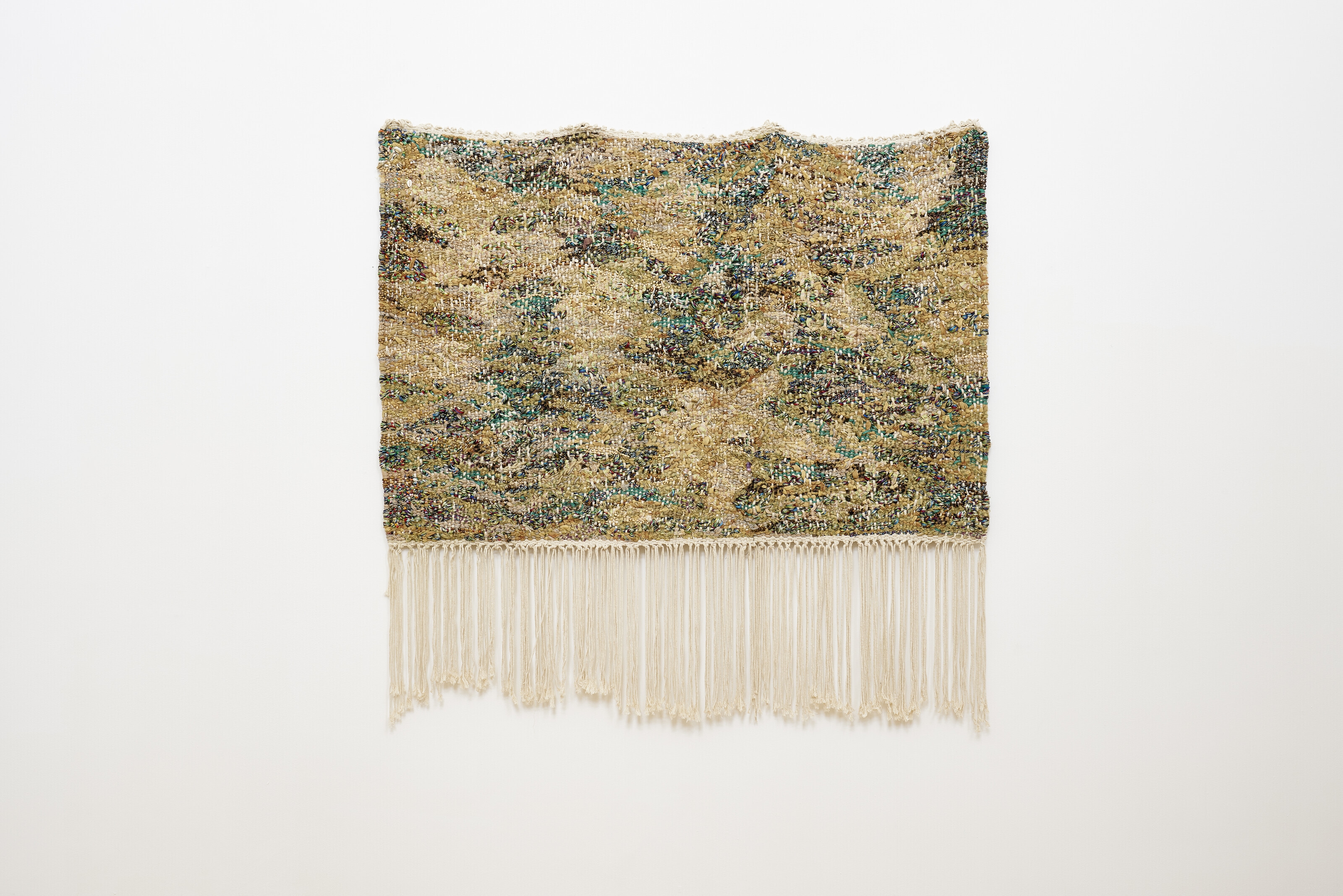 Artwork by Igshaan Adams, Study for Kicking Dust, Made of cotton twine, nylon, polyester, mixed braid and braid jute cotton rope, plastic, stone, glass and wooden beads, cotton fabric and tiger tail wire