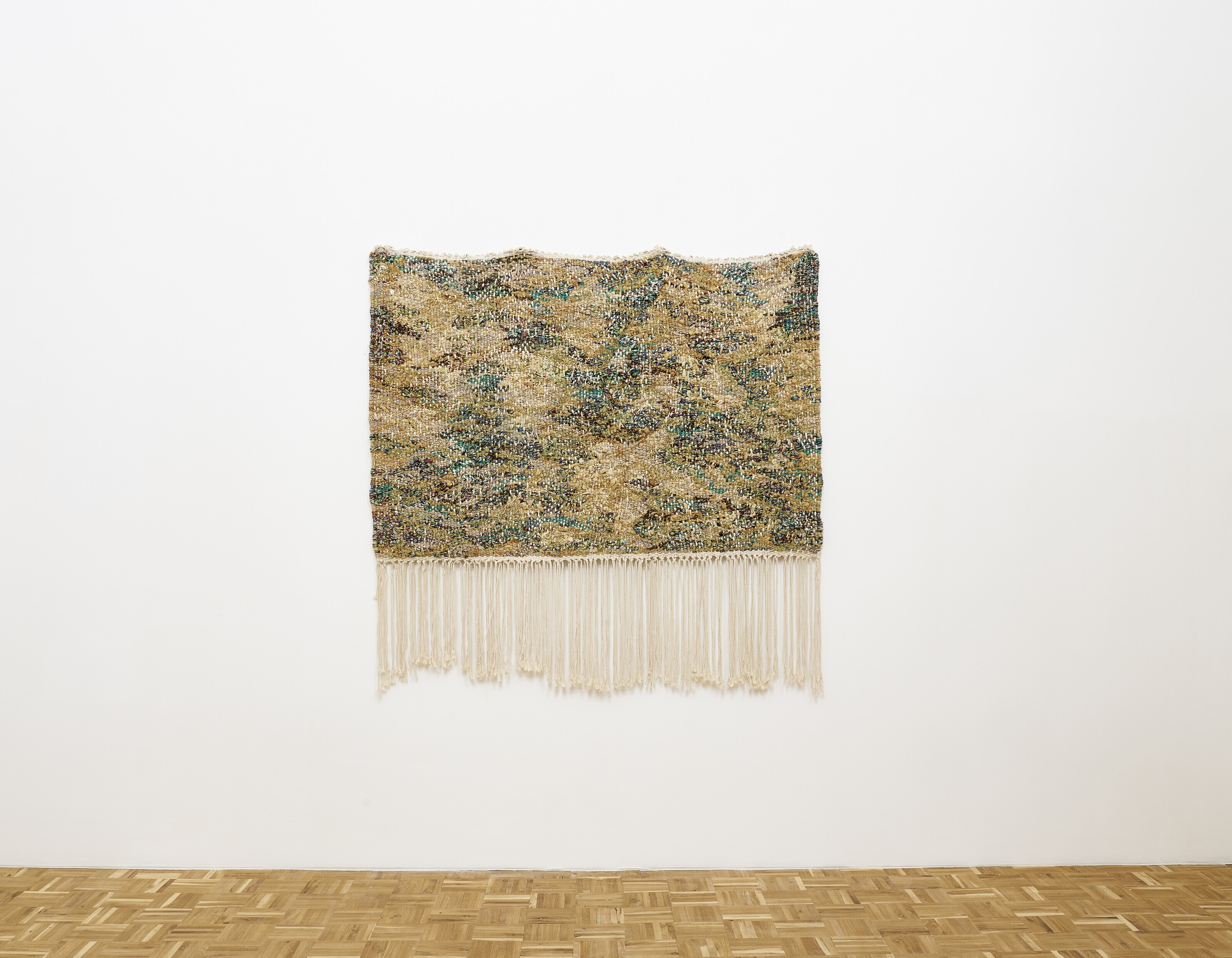 Artwork by Igshaan Adams, Study for Kicking Dust, Made of cotton twine, nylon, polyester, mixed braid and braid jute cotton rope, plastic, stone, glass and wooden beads, cotton fabric and tiger tail wire