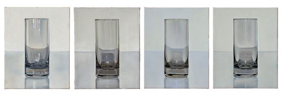 Tag um Tag guter Tag (Day by Day Good Day) Nr. 2060; Nr. 2253; Nr. 2345; Nr. 2454 [Four Works] by Peter Dreher, Painted in 2007-2009