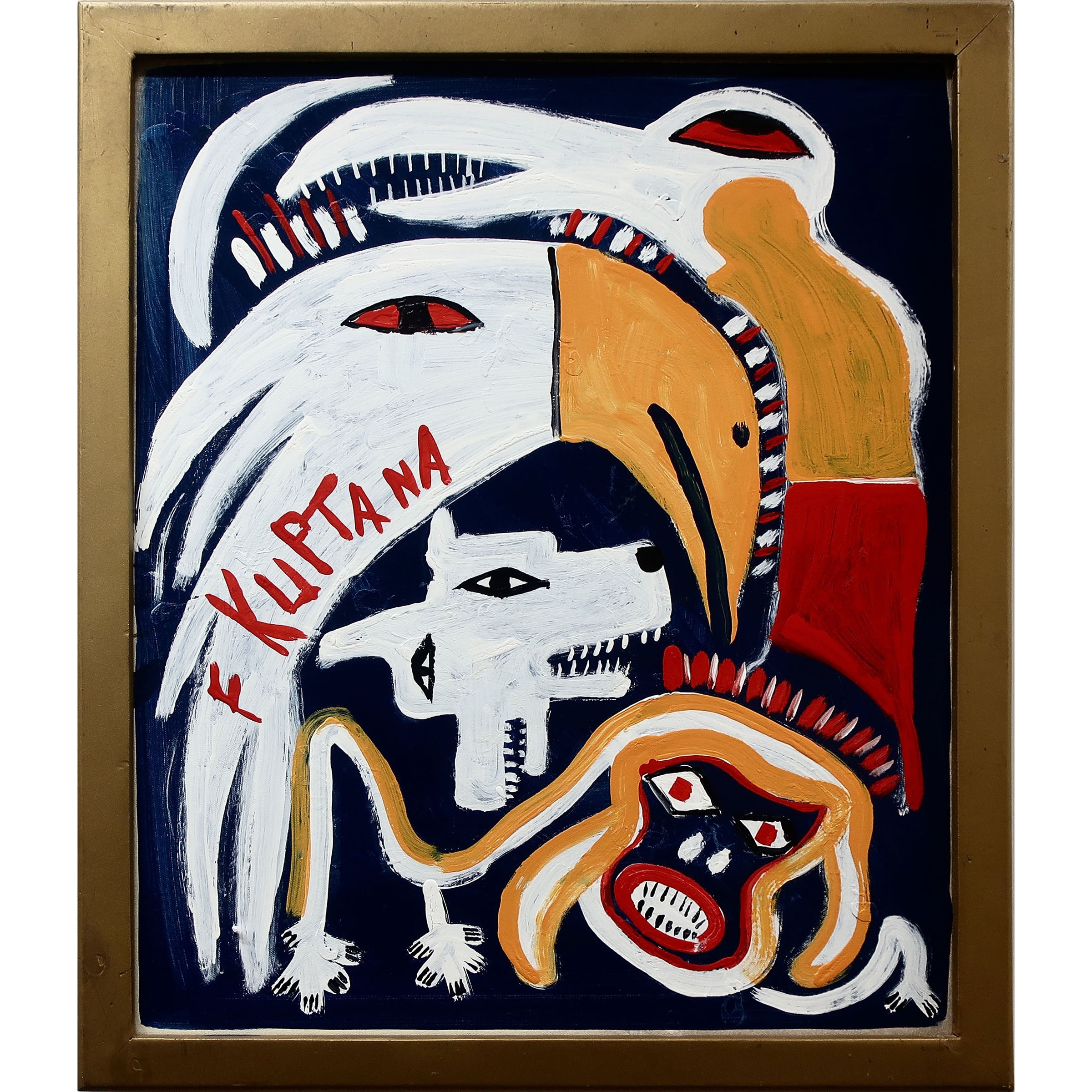Artwork by Floyd Kuptana, UNTITLED (CREATURES OF THE NIGHT, Made of ACRYLIC ON CANVAS