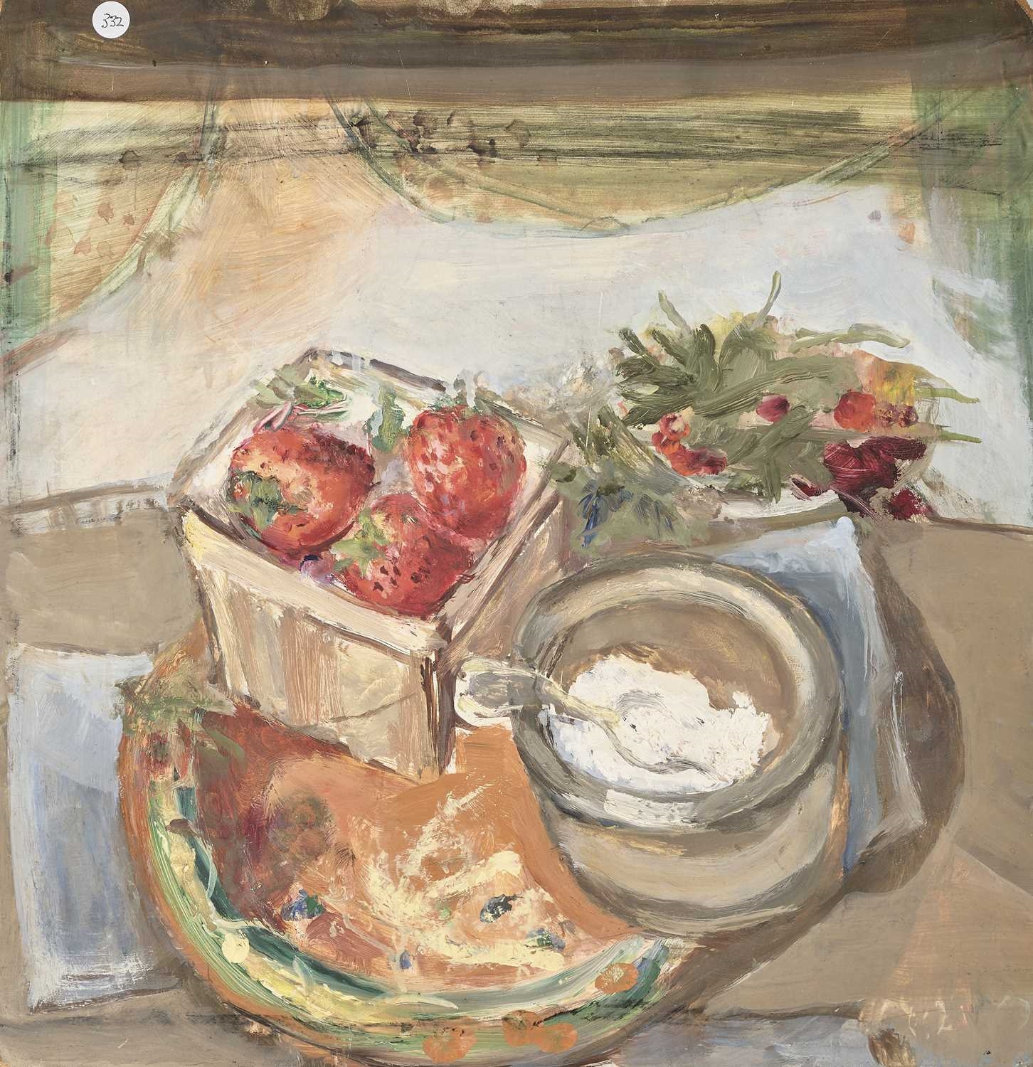 STILL LIFE WITH STRAWBERRIES AND CREAM