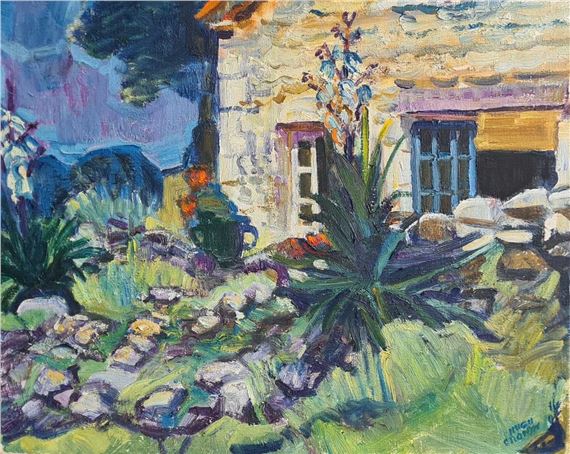 LIMESTONE WALL AND STUDIO, QUERCY by Hugh Cronyn