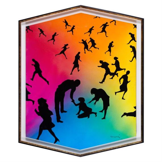 JUAN GENOVÉS (Valencia 1930-2020) Cometa para Acnur" by Juan Genovés, 2004