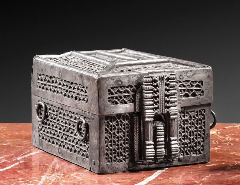 French School, 16th Century | Messenger's box in iron-pierced mesh on a ...